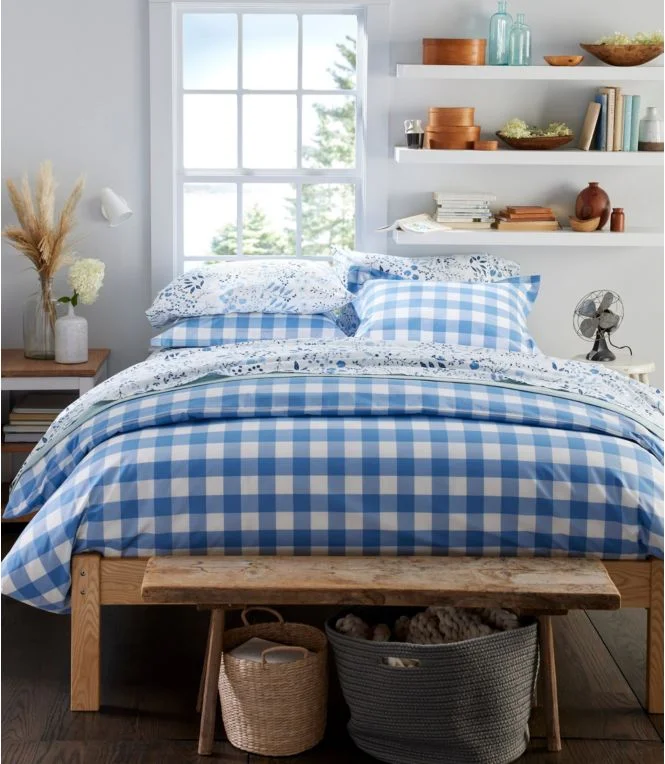 280-Thread-Count Pima Percale Comforter Cover Collection, Check - Image 6