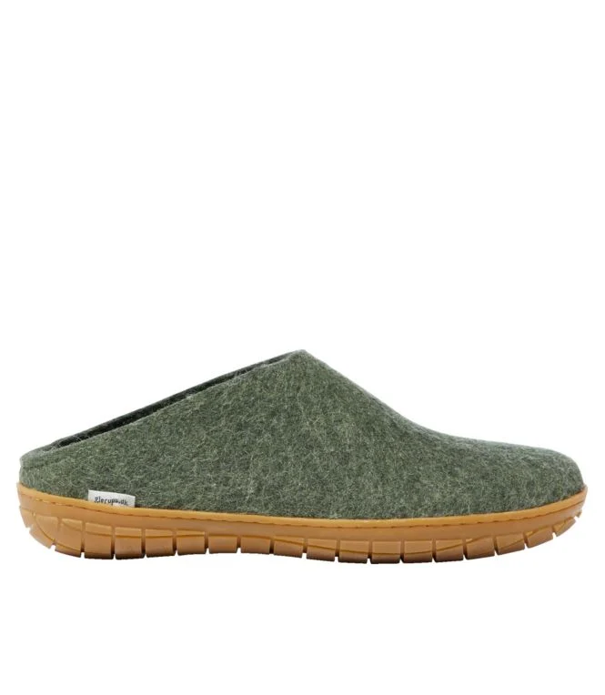 Adults'' Glerups Wool Slippers, Open Heel Rubber Outsoles