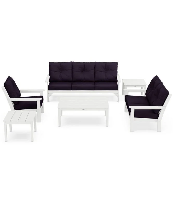 Alternative view of All-Weather 6-Piece Patio Set with Textured Cushions