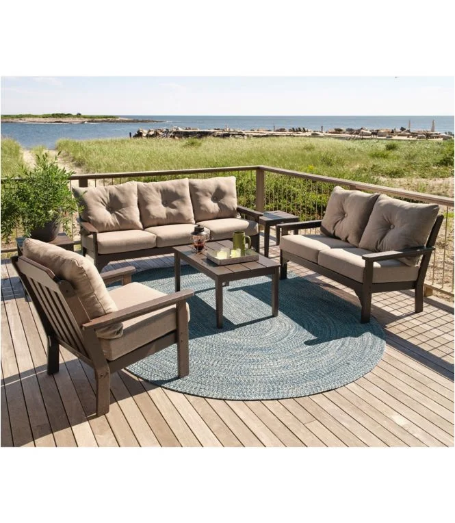 All-Weather 6-Piece Patio Set with Textured Cushions, Mahogany - Image 3