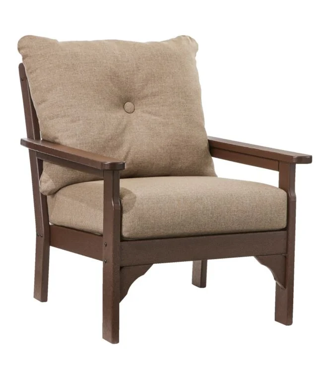 Alternative view of All-Weather Patio Chair with Textured Cushion, Mahogany