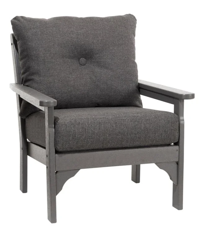 Alternative view of All-Weather Patio Chair with Textured Cushion, Slate Gray