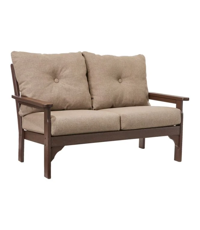 Alternative view of All-Weather Patio Loveseat with Textured Cushion, Mahogany