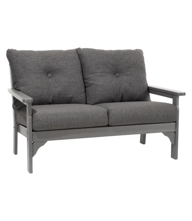 All-Weather Patio Loveseat with Textured Cushion, Slate Gray