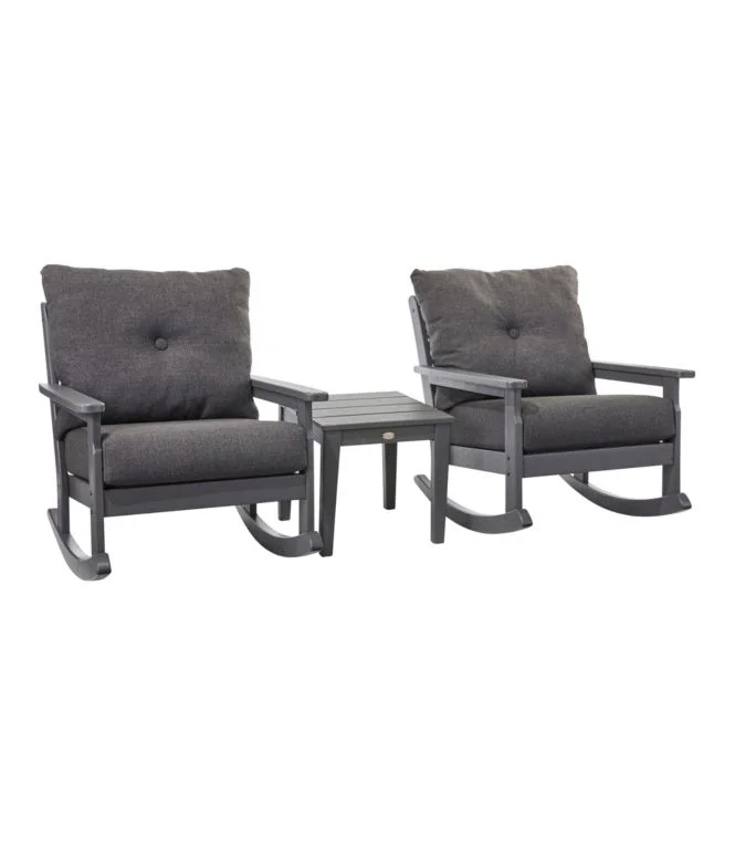Alternative view of All-Weather Patio Rocker Set with Side Table, Slate Gray