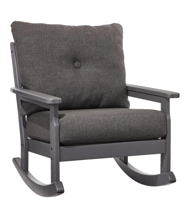 Alternative view of All-Weather Patio Rocker with Textured Cushion, Slate Gray
