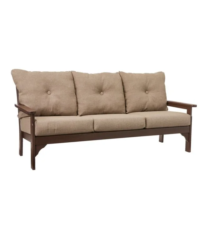 Alternative view of All-Weather Patio Sofa with Textured Cushions, Mahogany