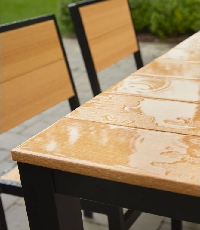 Aluminum/Recycled Poly Lumber Farmhouse Dining Set, Black - Image 7