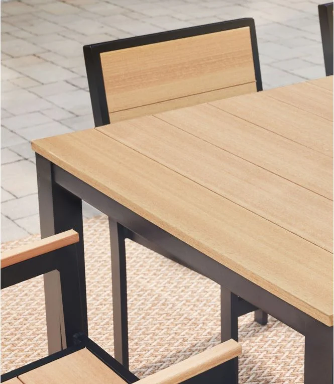 Aluminum/Recycled Poly Lumber Farmhouse Dining Set, Black - Image 9