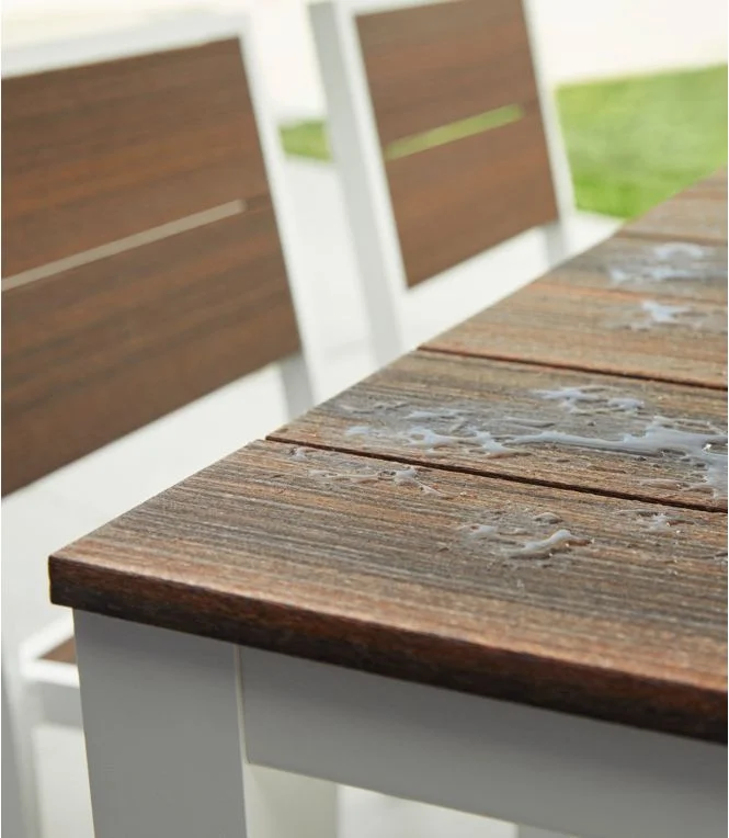 Aluminum/Recycled Poly Lumber Farmhouse Dining Set, White - Image 7