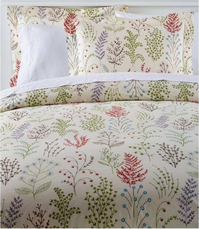 Botanical Floral Percale Comforter Cover Collection
