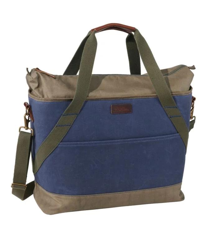 Insulated Waxed-Canvas Tote, Large - Image 8