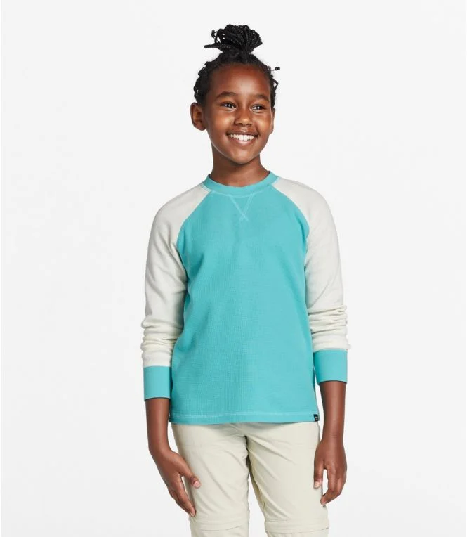 Kids'' Unshrinkable Mini-Waffle Shirt, Long-Sleeve