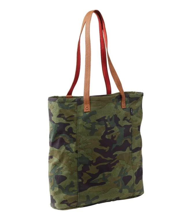 Alternative view of Leather-Handle Essential Tote Bag, Print