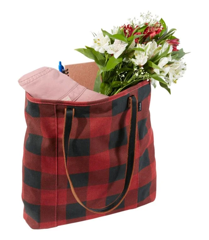 Leather-Handle Essential Tote Bag, Print - Image 5