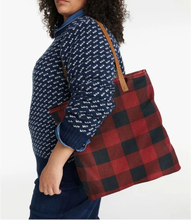 Leather-Handle Essential Tote Bag, Print - Image 6