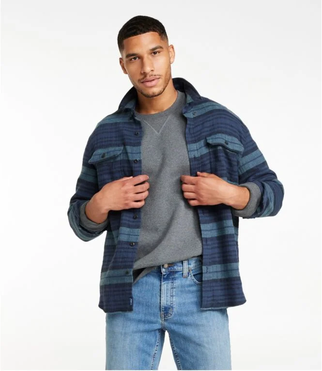 Men''s 1912 Field Flannel Shirt, Slightly Fitted Untucked Fit, Stripe - Image 3
