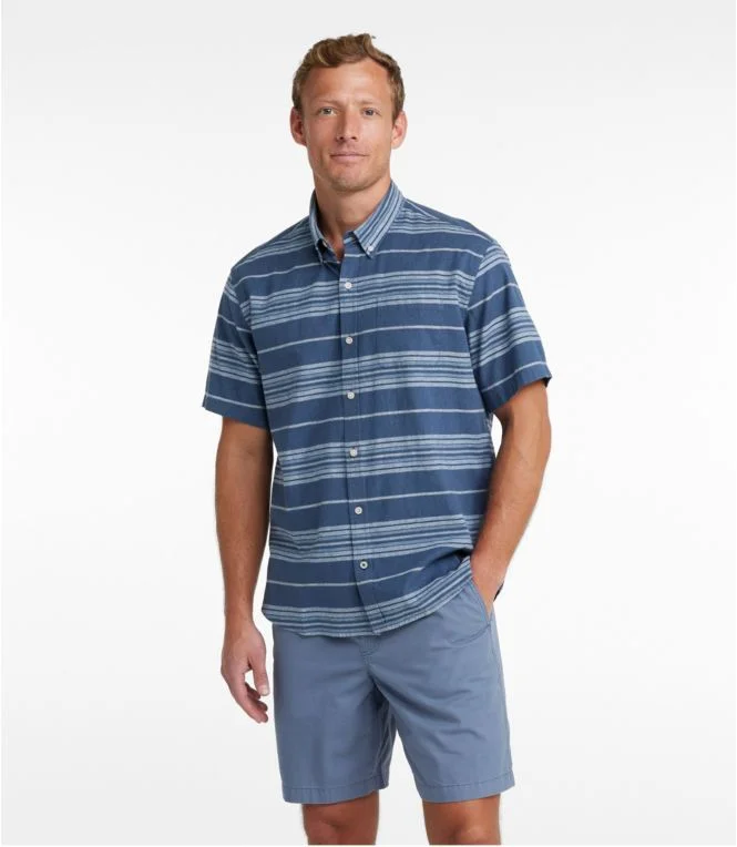 Men''s Backyard BBQ Shirt, Short-Sleeve, Traditional Untucked Fit, Stripe
