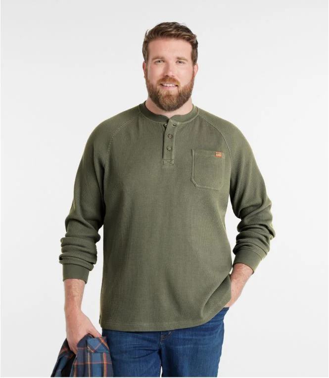 Men''s BeanBuilt Waffle Henley, Traditional Untucked Fit