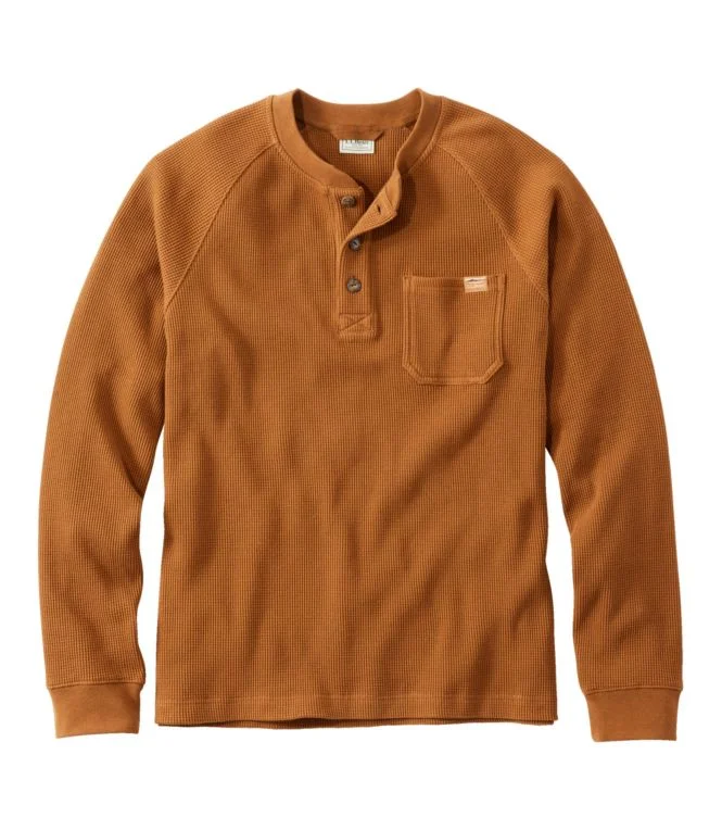 Men''s BeanBuilt Waffle Henley, Traditional Untucked Fit