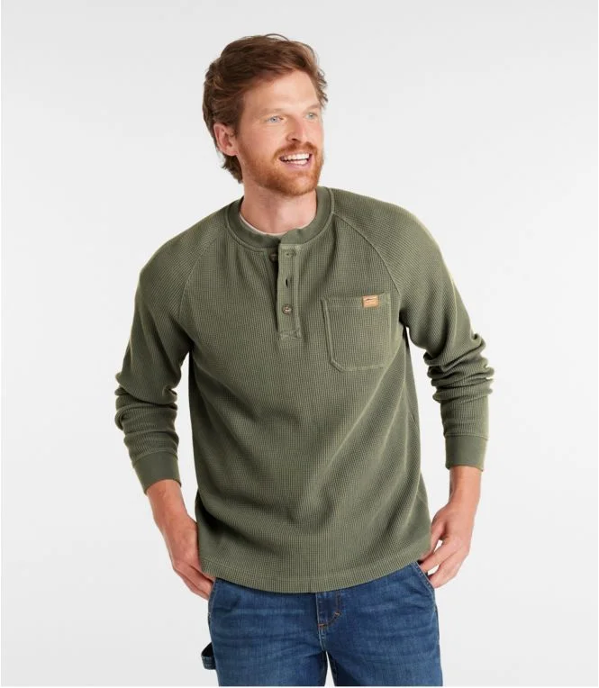Men''s BeanBuilt Waffle Henley, Traditional Untucked Fit - Image 3