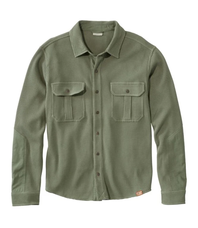 Men''s BeanBuilt Waffle Overshirt, Traditional Untucked Fit