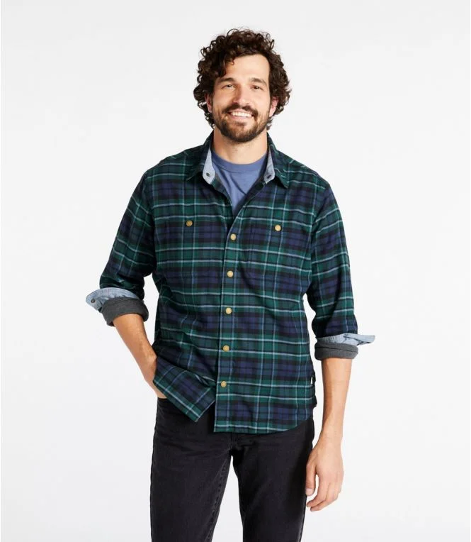 Men''s BeanFlex® All-Season Flannel, Waffle-Lined Shirt, Traditional Untucked Fit - Image 3