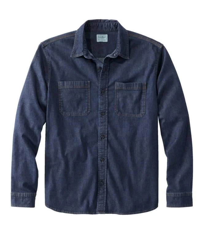 Men''s BeanFlex® Denim Shirt, Slightly Fitted Untucked Fit, Long-Sleeve