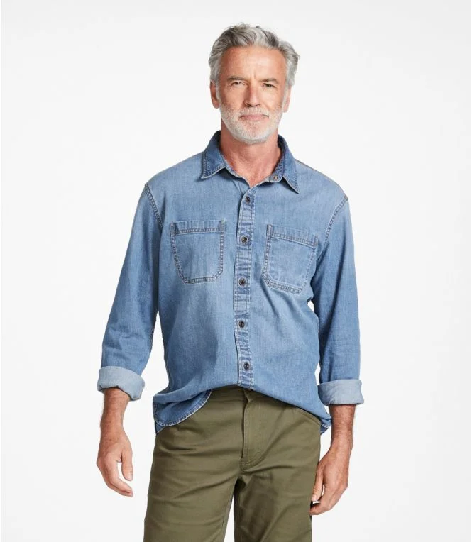 Men''s BeanFlex® Denim Shirt, Traditional Untucked Fit