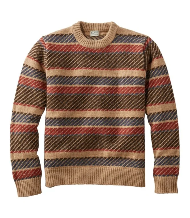 Men''s Bean''s Classic Ragg Wool Sweater, Crewneck, Fair Isle