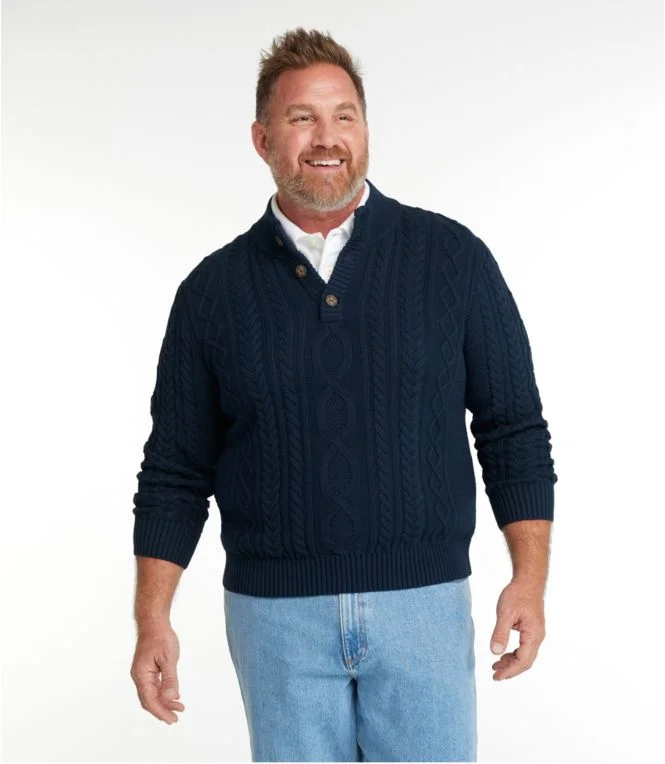 Men''s Bean''s Heritage Soft Cotton Fisherman Sweater, Button-Mock - Image 5