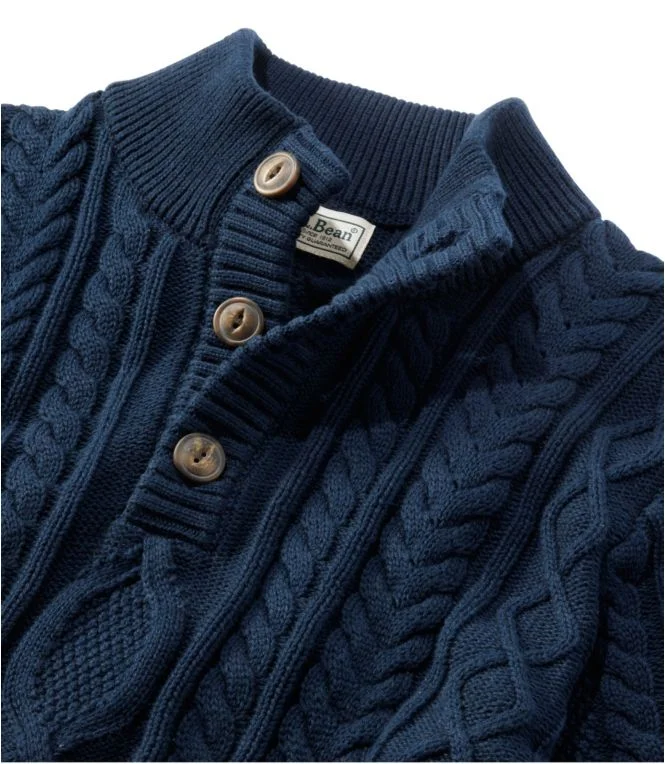 Men''s Bean''s Heritage Soft Cotton Fisherman Sweater, Button-Mock - Image 7