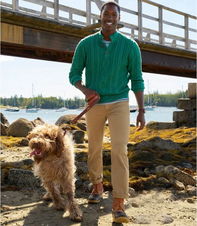 Men''s Bean''s Heritage Soft Cotton Fisherman Sweater, Button-Mock - Image 8