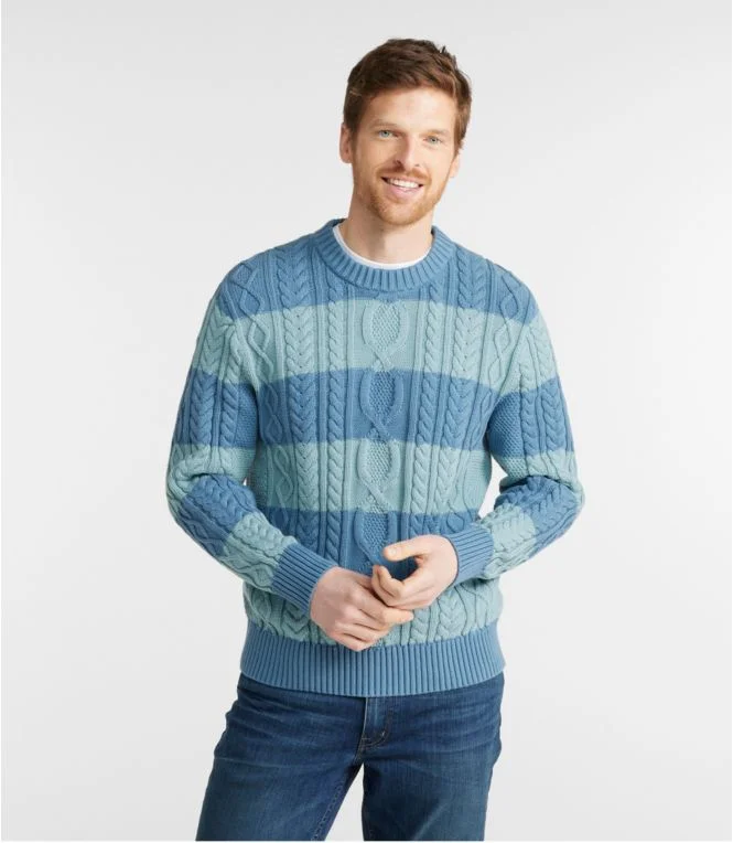 Men''s Bean''s Heritage Soft Cotton Fisherman Sweater, Crewneck, Novelty - Image 3