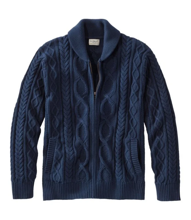 Alternative view of Men''s Bean''s Heritage Soft Cotton Fisherman Sweater, Full-Zip