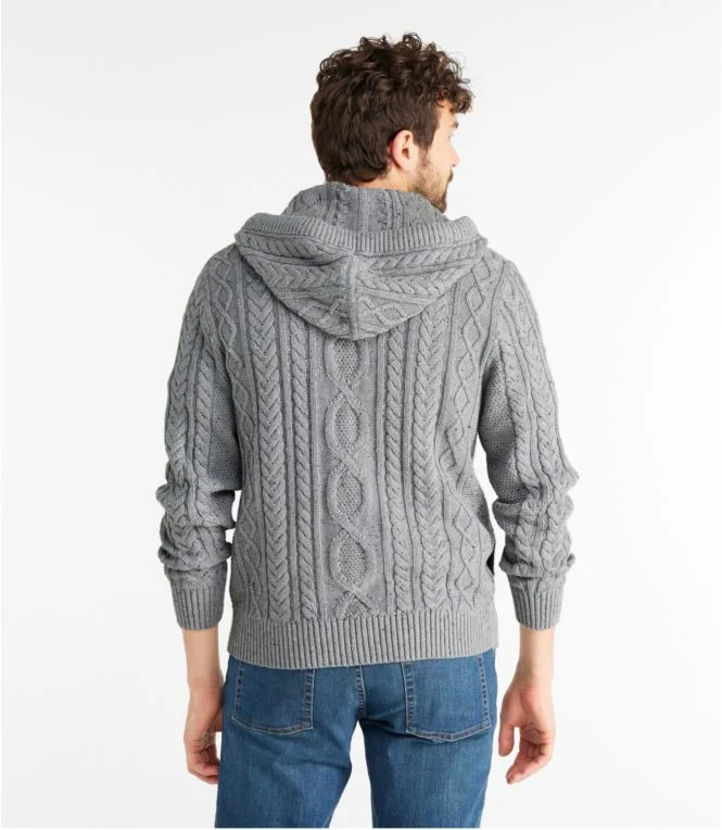 Men''s Bean''s Heritage Soft Cotton Fisherman Sweater, Henley Hoodie - Image 4