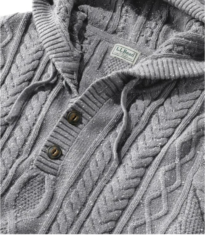 Men''s Bean''s Heritage Soft Cotton Fisherman Sweater, Henley Hoodie - Image 7