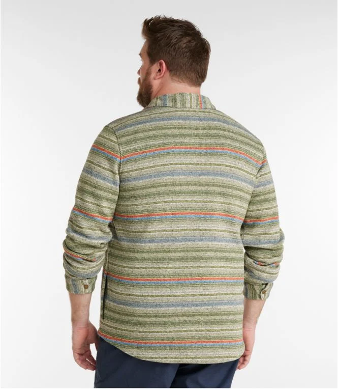 Men''s Bean''s Sweater Fleece Shirt Jac, Print - Image 6
