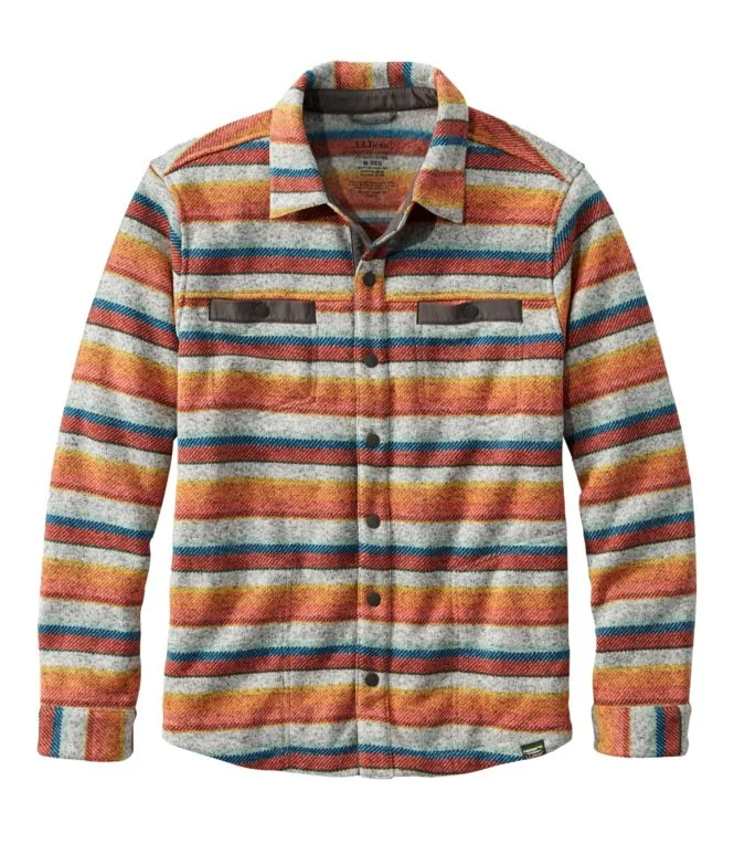 Men''s Bean''s Sweater Fleece Shirt Jac, Print - Image 7