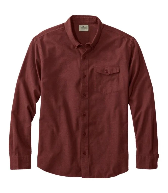 Men''s Brushed Jaspé Twill Shirt, Traditional Untucked Fit