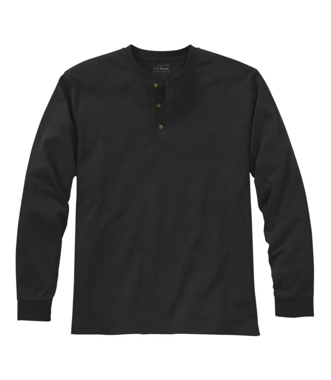 Men''s Carefree Unshrinkable Tee, Traditional Fit, Long-Sleeve Henley
