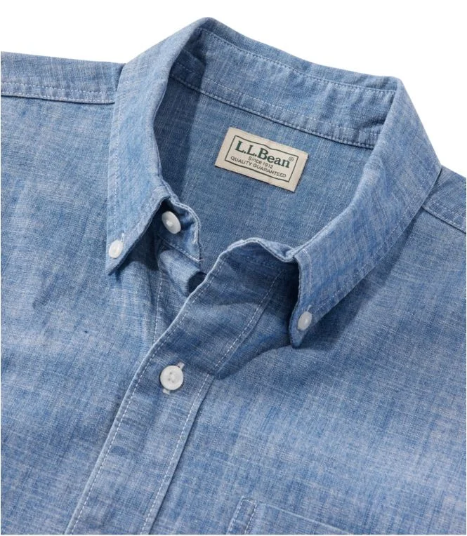 Men''s Comfort Stretch Chambray Shirt, Long-Sleeve, Slightly Fitted Untucked Fit - Image 7
