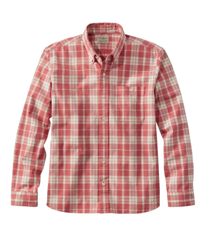 Men''s Comfort Stretch Chambray Shirt, Long-Sleeve, Slightly Fitted Untucked Fit, Plaid - Image 14