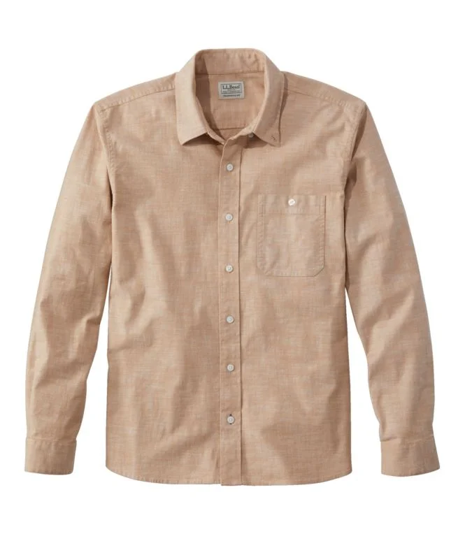Men''s Comfort Stretch Chambray Shirt, Traditional Untucked Fit, Long-Sleeve - Image 11