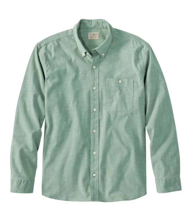 Men''s Comfort Stretch Chambray Shirt, Traditional Untucked Fit, Long-Sleeve - Image 12