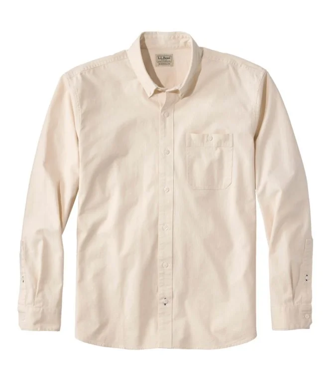 Men''s Comfort Stretch Chambray Shirt, Traditional Untucked Fit, Long-Sleeve - Image 9