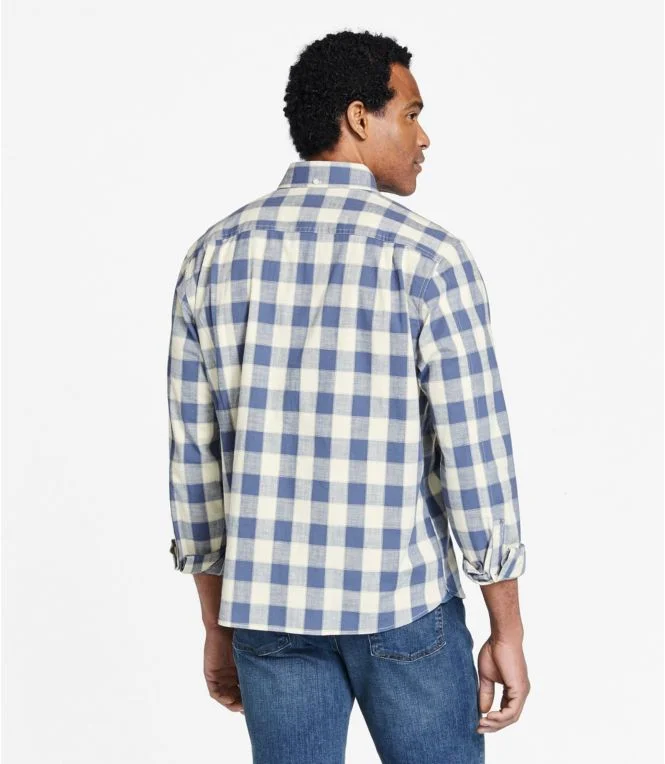 Men''s Comfort Stretch Chambray Shirt, Traditional Untucked Fit, Long-Sleeve, Print - Image 4
