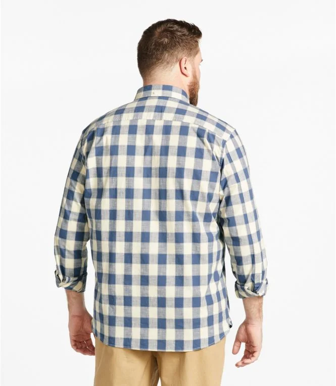 Men''s Comfort Stretch Chambray Shirt, Traditional Untucked Fit, Long-Sleeve, Print - Image 6
