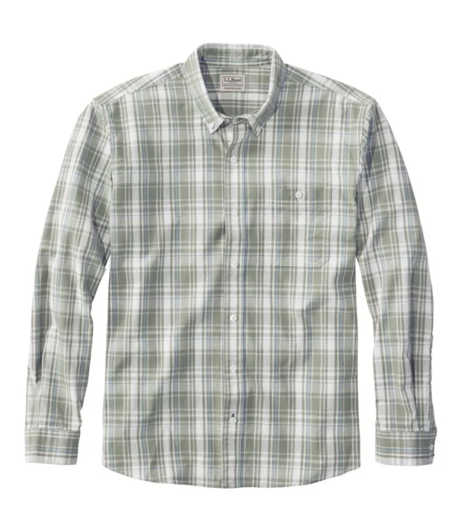 Men''s Comfort Stretch Chambray Shirt, Traditional Untucked Fit, Long-Sleeve, Print - Image 9