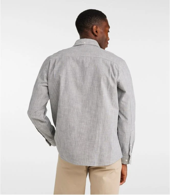Men''s Comfort Stretch Chambray Shirt, Traditional Untucked Fit, Long-Sleeve, Stripe - Image 4